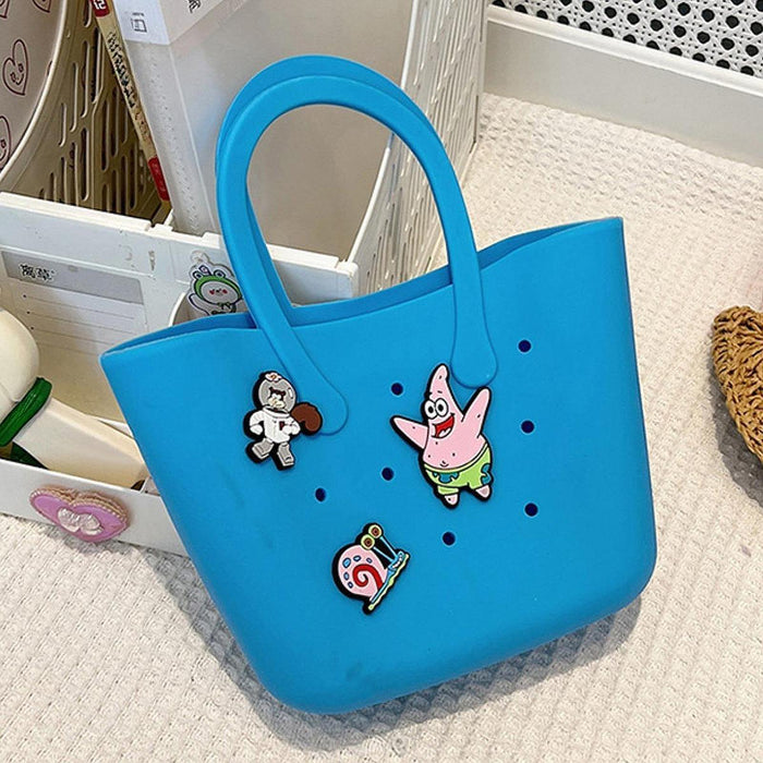 Beach Hole Bag Waterproof Travel Bag Handbag Summer Portable Shopping Basket Blue