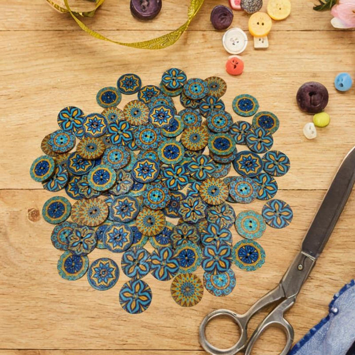 100Pcs Mixed Buttons Supplies Flat Buttons for Garments DIY Projects Clothes