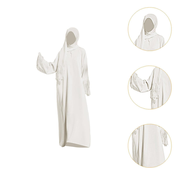 Women Muslim Robe with Hijab M Size Islamic Prayer Robe for Casual Festivals