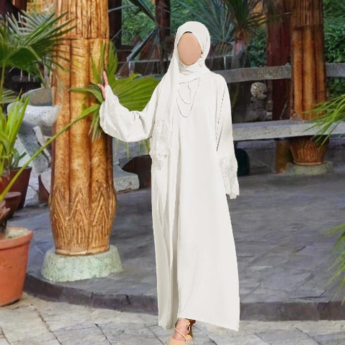 Women Muslim Robe with Hijab M Size Islamic Prayer Robe for Casual Festivals