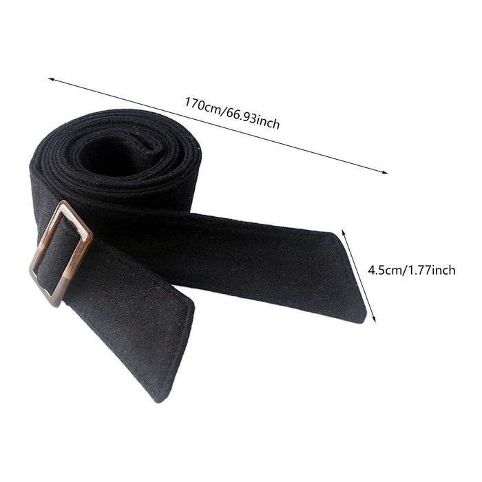 Women Wool Overcoat Waist Belt Wide Waist Belt for Jacket Commuting Sweaters Black