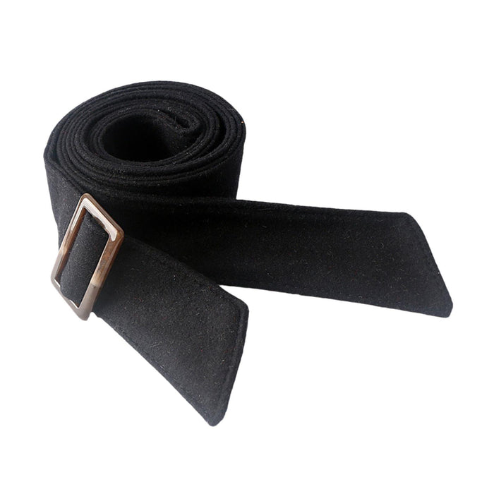 Women Wool Overcoat Waist Belt Wide Waist Belt for Jacket Commuting Sweaters Black