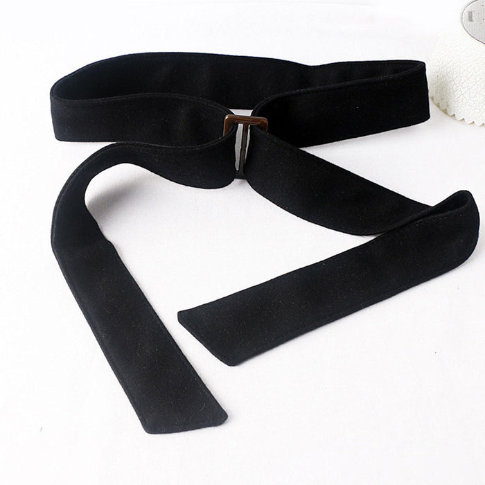 Women Wool Overcoat Waist Belt Wide Waist Belt for Jacket Commuting Sweaters Black