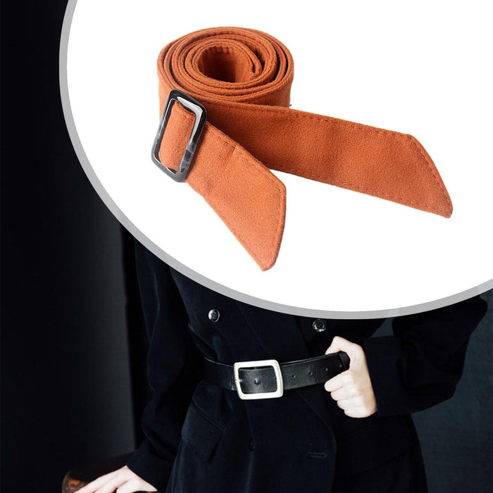 Women Wool Overcoat Waist Belt Wide Waist Belt for Jacket Commuting Sweaters Brown