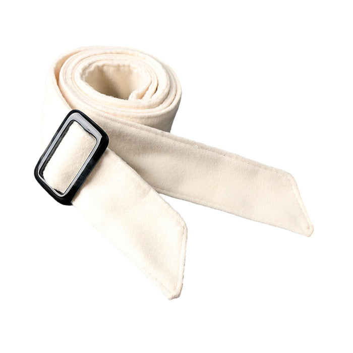 Women Wool Overcoat Waist Belt Wide Waist Belt for Jacket Commuting Sweaters Beige White