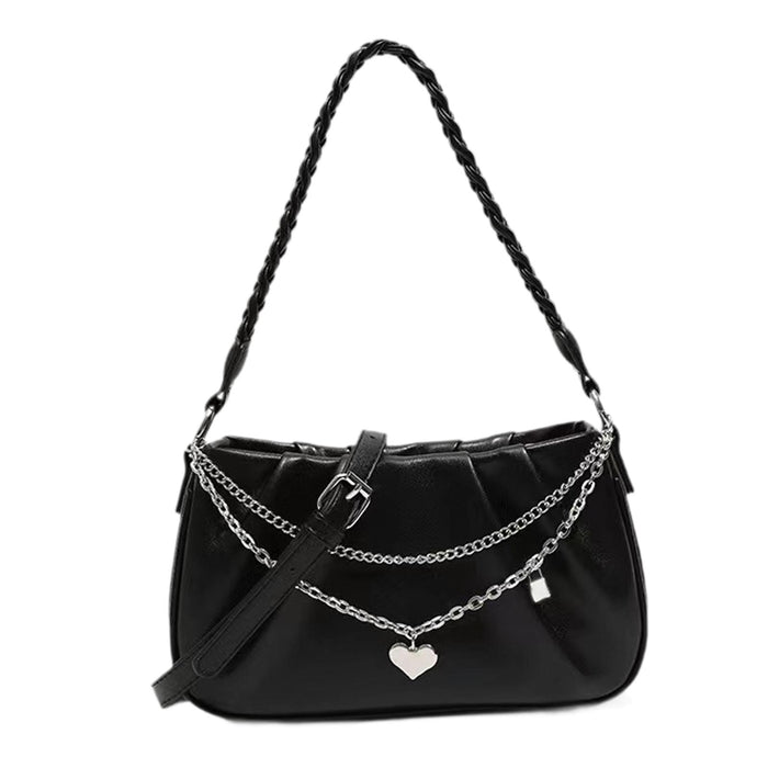 Women Shoulder Bag Elegant Pouch Underarm Bag for Outdoor Commuting Birthday Black