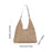 Woven Shoulder Bag Foldable Casual Summer Beach Tote for Beach Vacation Trip Beige