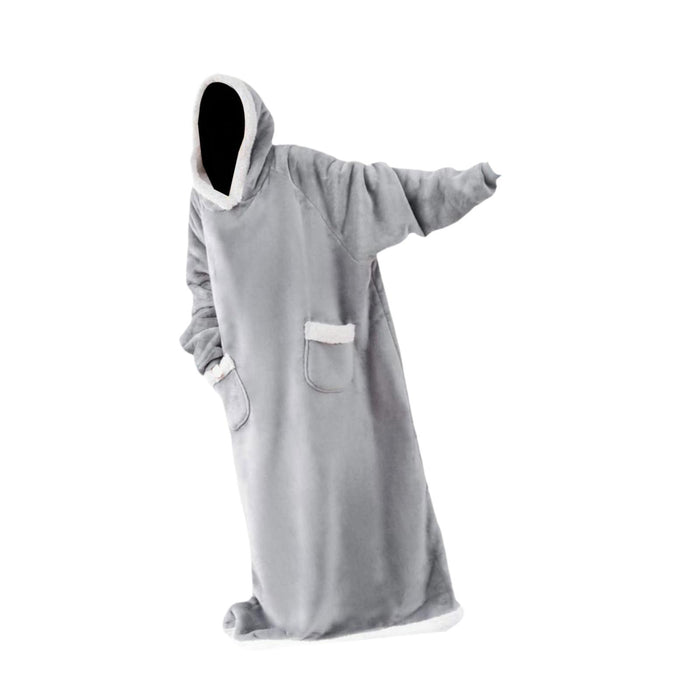 Wearable Blanket Hoodie Sweatshirt Clothes Soft Loungewear Cozy Pajama Robes 120cm