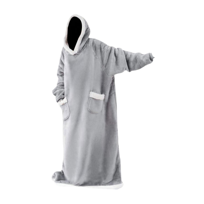 Wearable Blanket Hoodie Sweatshirt Clothes Soft Loungewear Cozy Pajama Robes 120cm