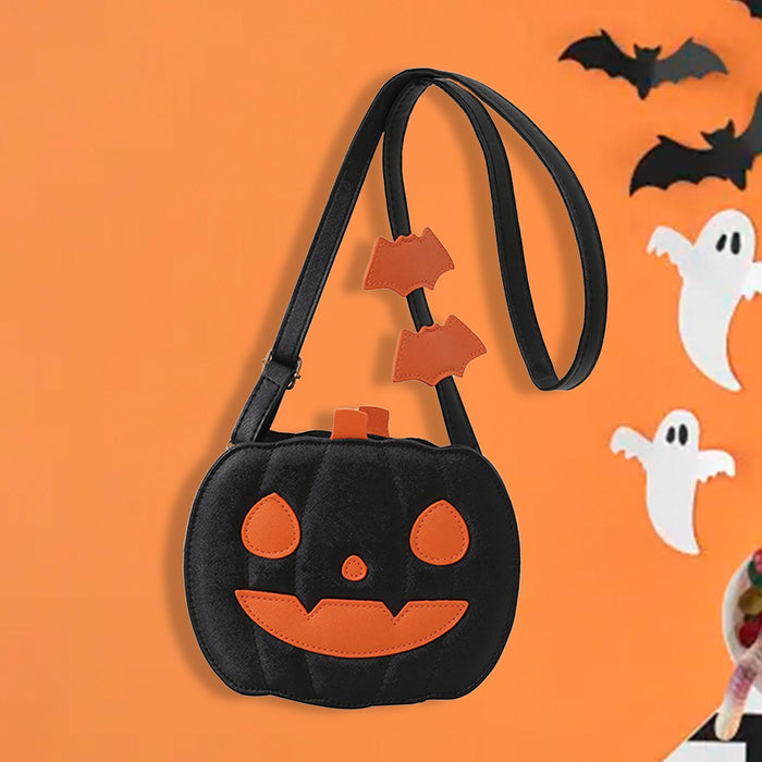 Pumpkin Crossbody Bag Cartoon Versatile Bag Purse for Shopping Casual Travel Smiling Face