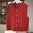 Women Knit Cardigan Vest Button Waistcoat for Commuting Indoor Office Red