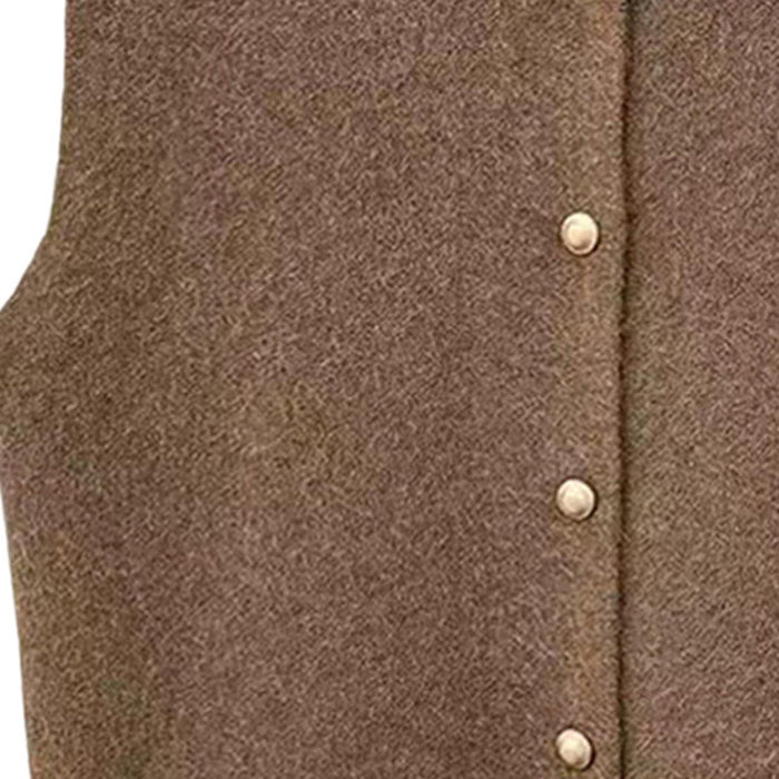 Women Knit Cardigan Vest Button Waistcoat for Commuting Indoor Office Coffee