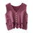 Women Sweater Vest Breathable V Neck Casual Fashion Jumpers Sleeveless Gilet Grape Purple