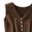 Women Sweater Vest Breathable V Neck Casual Fashion Jumpers Sleeveless Gilet Dark Khaki