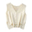 Women Sweater Vest Breathable V Neck Casual Fashion Jumpers Sleeveless Gilet White