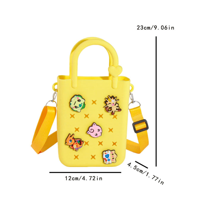 Beach Hole Bag Lightweight Simple Handbag for Women for Dating Travel Street Yellow