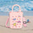 Beach Hole Bag Lightweight Simple Handbag for Women for Dating Travel Street Pink