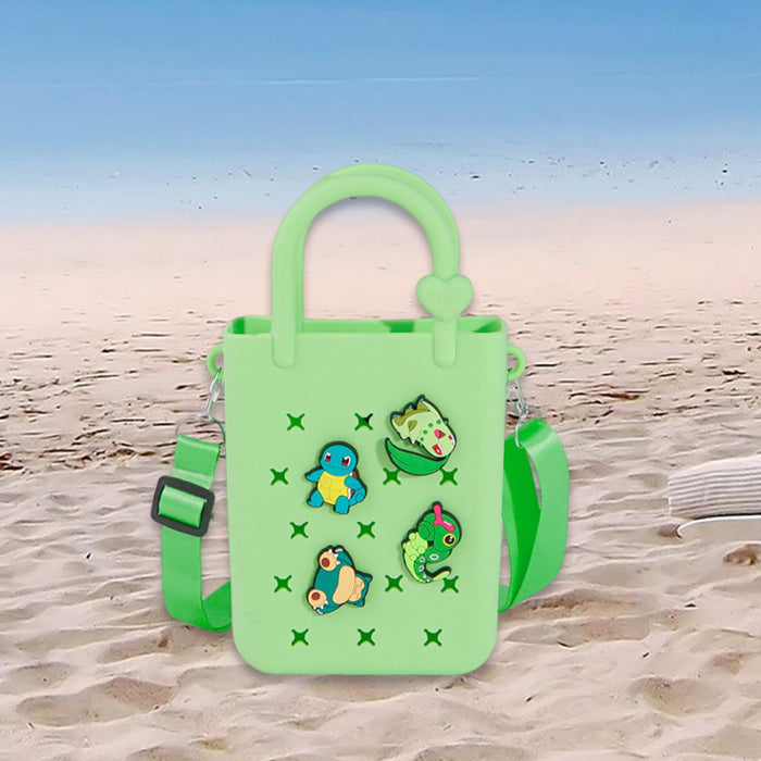 Beach Hole Bag Lightweight Simple Handbag for Women for Dating Travel Street Grass Green