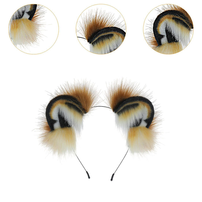 Tiger Ears Headband Cute Cosplay Hairband for Themed Party Carnival Festival