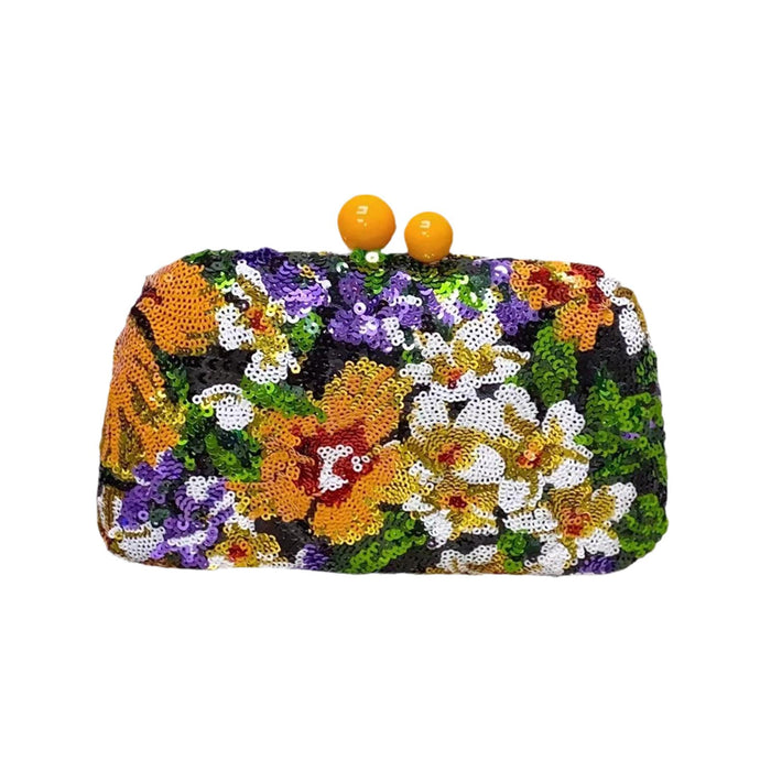 Glitter Clutch Retro Design Flower Crossbody Bag for Party Banquet Night Out