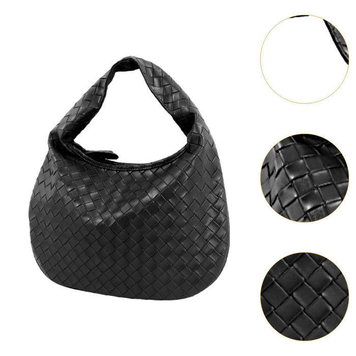 Women Shoulder Bag Trendy Female Zipper Tote Bag for Commuting Street Summer Black