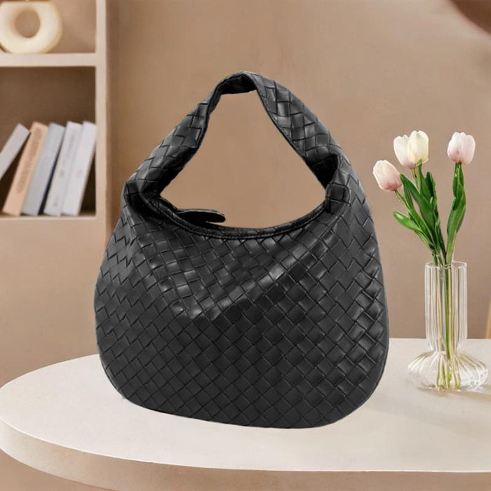 Women Shoulder Bag Trendy Female Zipper Tote Bag for Commuting Street Summer Black