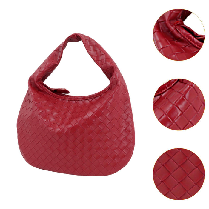 Women Shoulder Bag Trendy Female Zipper Tote Bag for Commuting Street Summer Red