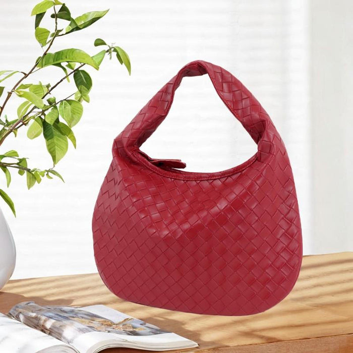 Women Shoulder Bag Trendy Female Zipper Tote Bag for Commuting Street Summer Red