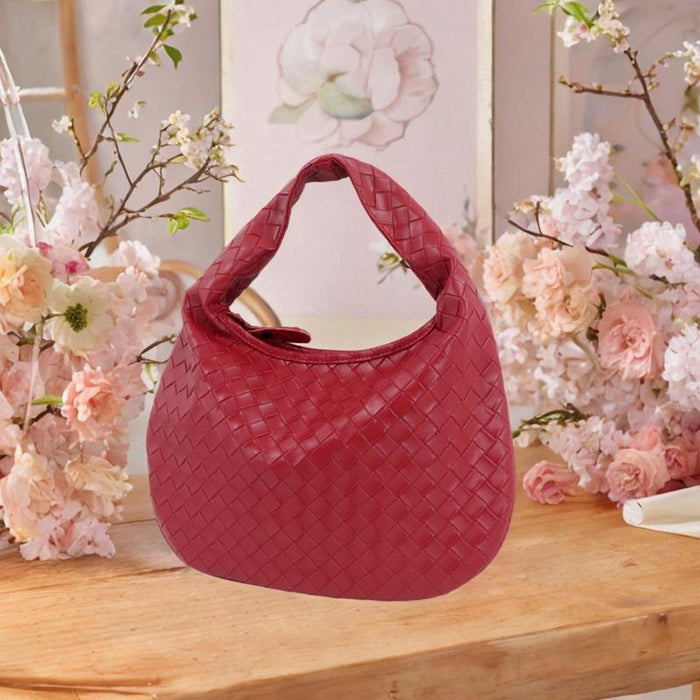 Women Shoulder Bag Trendy Female Zipper Tote Bag for Commuting Street Summer Red