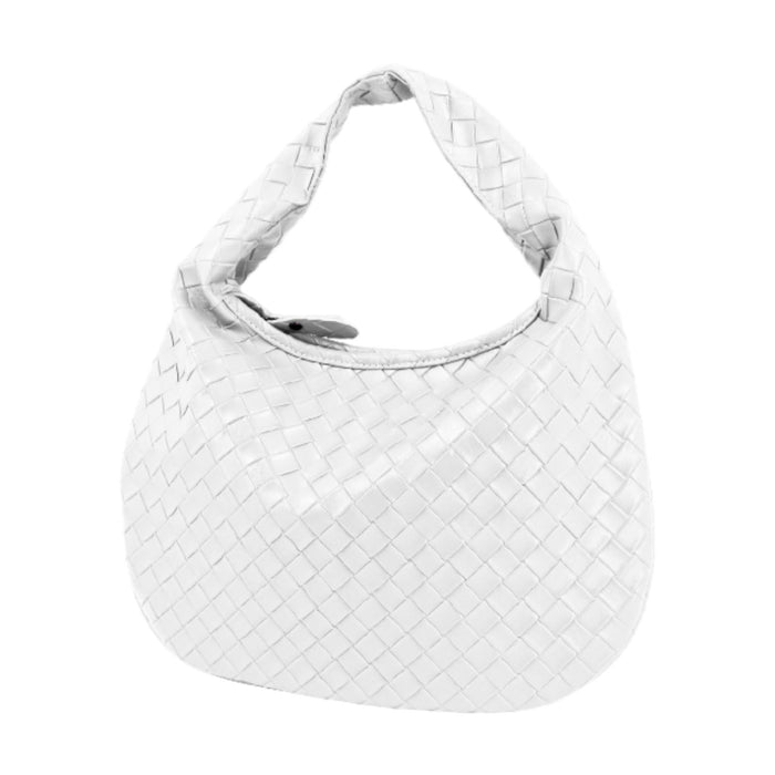 Women Shoulder Bag Trendy Female Zipper Tote Bag for Commuting Street Summer White