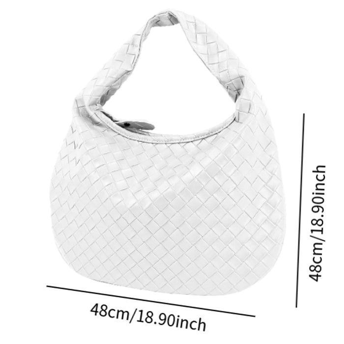 Women Shoulder Bag Trendy Female Zipper Tote Bag for Commuting Street Summer White