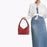 Women Shoulder Bag Handbag Female Casual Braided for Commuting Travel Spring Red