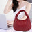 Women Shoulder Bag Handbag Female Casual Braided for Commuting Travel Spring Red