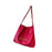 Women Shoulder Bag Portable Pouch Female Purse for Summer Shopping Commuting Rose Red