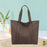 Women Tote Bag Supplies Zipper Purse Satchel Bag for Shopping Holiday Travel Brown