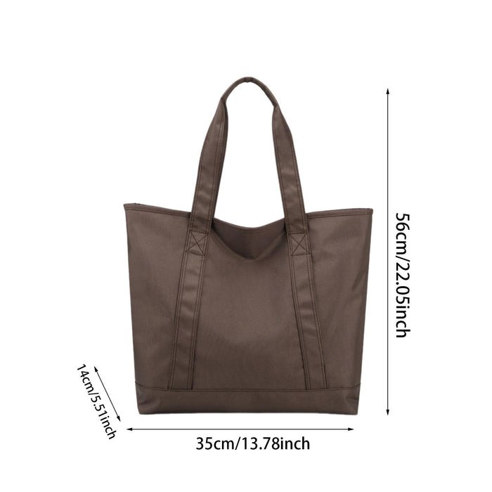 Women Tote Bag Supplies Zipper Purse Satchel Bag for Shopping Holiday Travel Brown