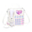 Telephone Crossbody Bag PU Phone Shaped Shoulder Bag for Makeups Cards Girls White