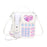 Telephone Crossbody Bag PU Phone Shaped Shoulder Bag for Makeups Cards Girls White