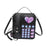 Telephone Crossbody Bag PU Phone Shaped Shoulder Bag for Makeups Cards Girls Black