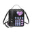 Telephone Crossbody Bag PU Phone Shaped Shoulder Bag for Makeups Cards Girls Black