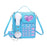 Telephone Crossbody Bag PU Phone Shaped Shoulder Bag for Makeups Cards Girls Blue