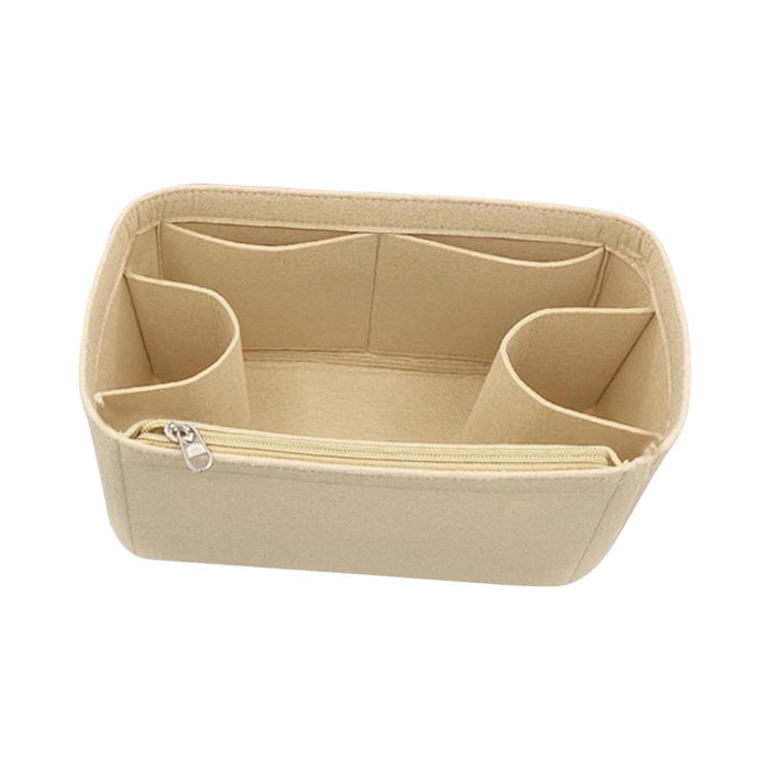 Purse Organizer Insert for Handbags Shaper Felt Bag Organizer for Tote Purse Light Beige L