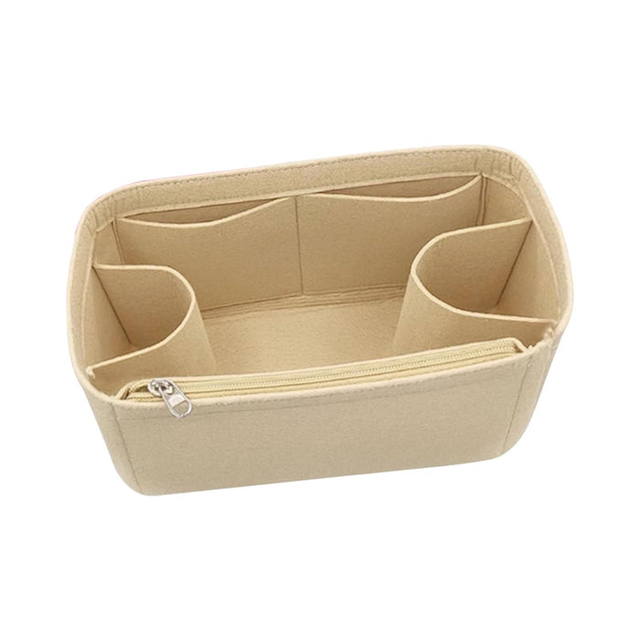 Purse Organizer Insert for Handbags Shaper Felt Bag Organizer for Tote Purse Light Beige L