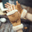 Winter Fingerless Gloves for Women Convertible Flip Top Mittens for Painting Khaki