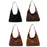 Suede Bag Handbag Underarm Bag Large Top Handle Bag Purse Tote Bag for Women Black