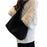 Suede Bag Handbag Underarm Bag Large Top Handle Bag Purse Tote Bag for Women Black