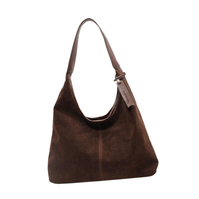 Suede Bag Handbag Underarm Bag Large Top Handle Bag Purse Tote Bag for Women Coffee