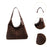 Suede Bag Handbag Underarm Bag Large Top Handle Bag Purse Tote Bag for Women Coffee