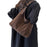 Suede Bag Handbag Underarm Bag Large Top Handle Bag Purse Tote Bag for Women Coffee