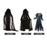 Witch Dress Long Gothic Black Performance Dress up Full Length Vampire Dress Hooded Plain S